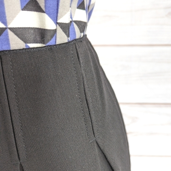 Magaschoni Pleated Wool Pencil Skirt with Slit in Black Size 10 - Picture 3 of 11